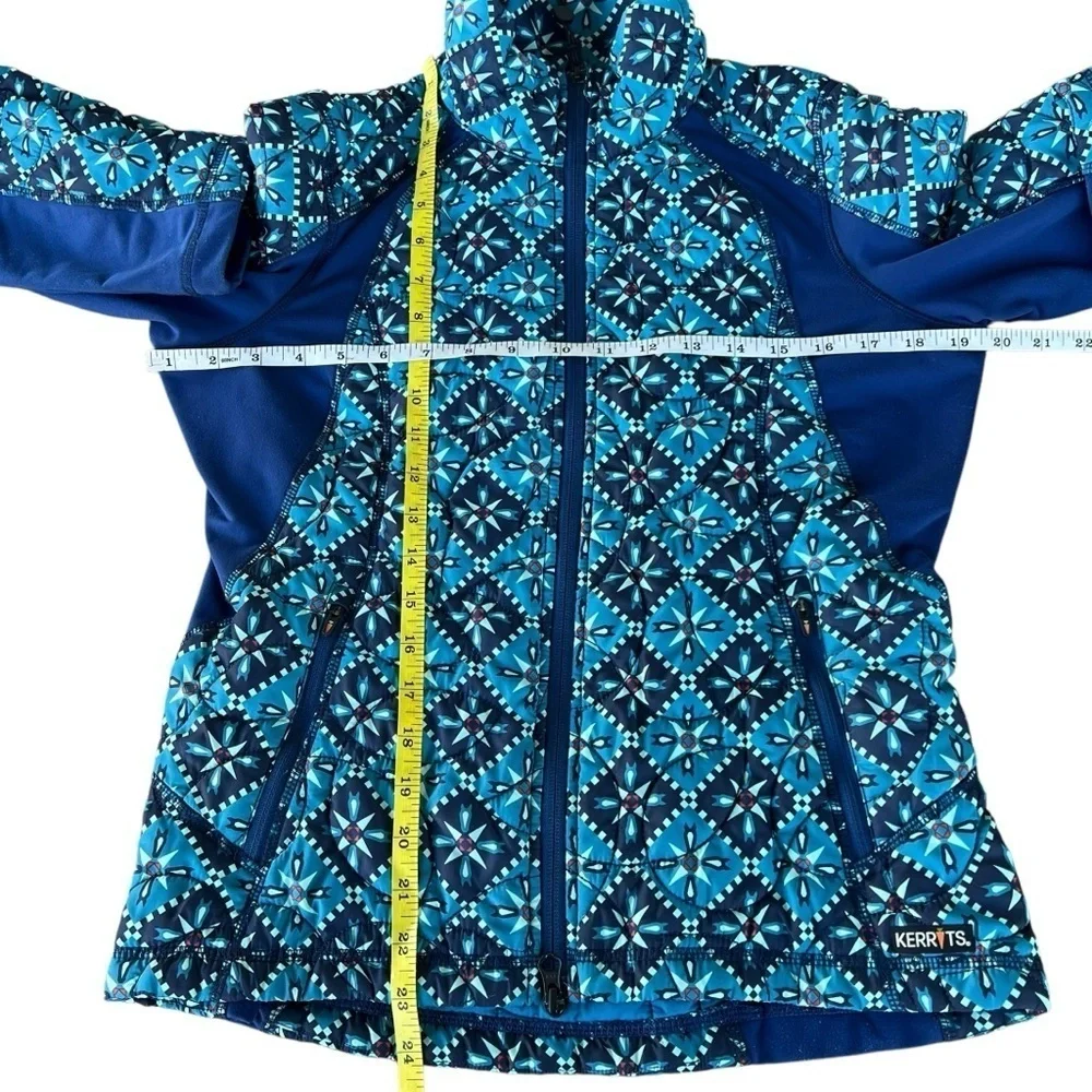 Kerrits Ride Lite Quilted Jacket Full Zip Nordic Blue Small Equestrian Riding
